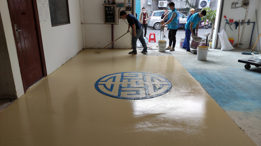 無機磨石樣板攤鋪完成 無機磨石樣板攤鋪完成